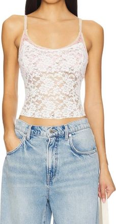 Free People All Day Lace Cami Top In Bright White