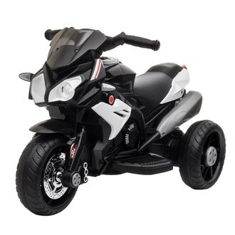 OEM Moto El&eacute;ctrica Infantil Con 3 Ruedas Trimoto Para Ni&ntilde;os De +3 A&ntilde;os Con Bater&iacute;a 6v Recargable Funciones De M&uacute;sica Bocina Faros 86x42x52 Cm Negro Y Blan