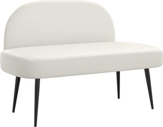 vidaXL Banco Tapizado Con Respaldo Blanco 110 X 60 X 76 Cm Vidaxl