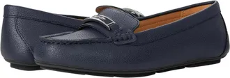 Calvin Klein Levonne Flats Womens Navy Leather Moc Toe Loafer Shoes RHS8438