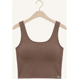 Aim'n Tops, Dames, Bruin, XS, Polyester, Ribbed Seamless Shaping Bralette