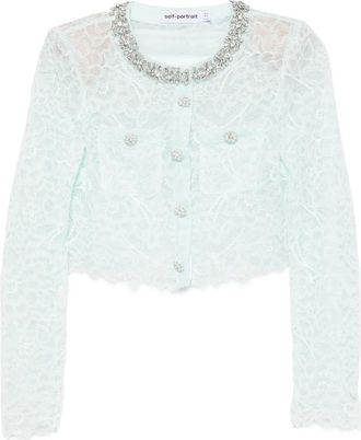 Self Portrait Crystal-embellished Lace Jacket