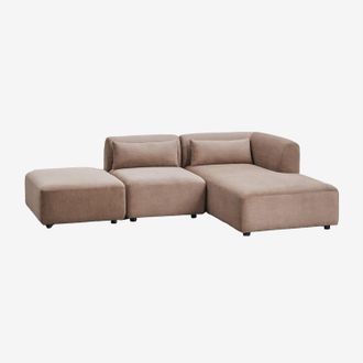 Sklum Sklum - Divano Componibile Chaise Longue Destra In 2 Pezzi Con Pouf Fogler