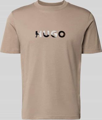 HUGO BOSS Regular Fit T-Shirt aus reiner Baumwolle Modell DUMEO in Hellbraun, Gr&ouml;&szlig;e XXL