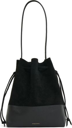 Mansur Gavriel Drawstring Cabas Bucket Bag in Black/Black at Nordstrom