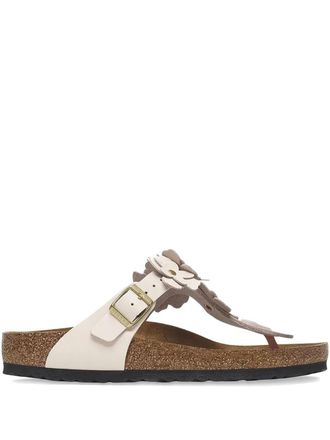 Birkenstock Gizeh Flowers thong slides - women - Leather/Suede/Rubber - 36 Narrow - Pink