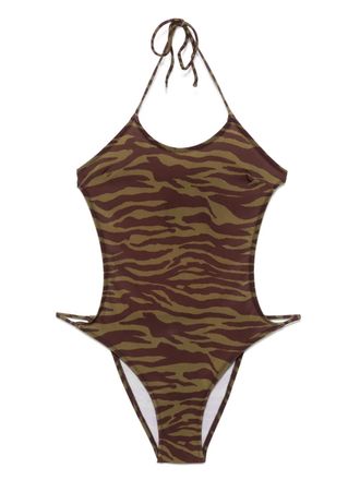 The Attico zebra-print swimsuit - Green