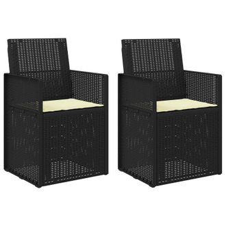vidaXL Sillas De Comedor De Jard&iacute;n 2 Pcs Antracita Y Crema Pp Vidaxl