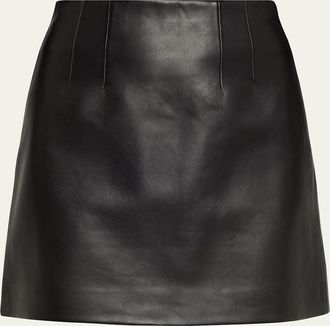 Theory Lambskin Leather Mini Skirt