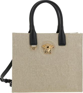 Versace Beige Tote Bag met Logo Detail - Dames - Shoppers - Beige - ONE Size - Tassen