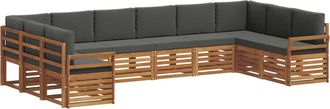 vidaXL Set Di Divani Da Esterno 10 Pz Naturale E Antracite Vidaxl
