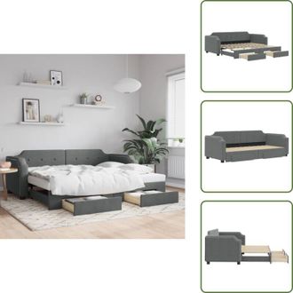 vidaXL Spazio portaoggetti - vidaXL Divano Letto Estraibile Cassetti Grigio Scuro 80x200cm Tessuto - Divano letto 2 in 1