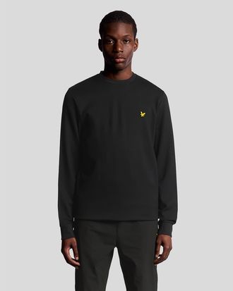 Lyle & Scott Crew Neck Long Sleeve Fly Fleece in Jet Black at Nordstrom, Size Xx-Large
