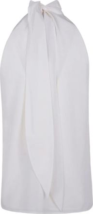 Max Mara Top in seta con scollo allamericana - Bianco