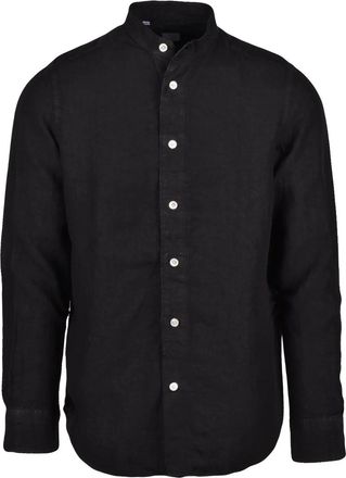 Eleventy Black Men Linen Shirt