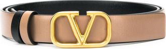 Valentino Garavani Beige Vlogo Reversible Belt