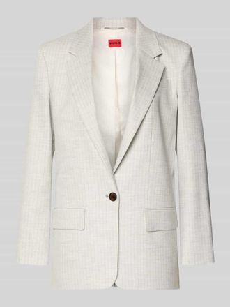HUGO BOSS Regular Fit Longblazer aus Leinen-Mix Modell ANETTEA in Beige, Gr&ouml;&szlig;e 32