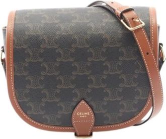 Celine Pre-owned Cross Body Bags, female, Brown, Size: ONE SIZE Pre-owned Canvas Cross Body Bag