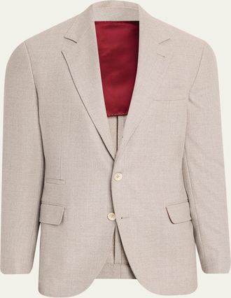 Brunello Cucinelli Mens Wool Flap Pocket Single-Breasted Suit Jacket