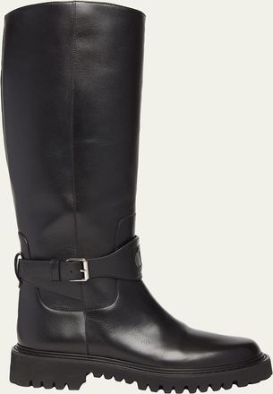 Valentino Garavani 40mm VLogo Signature Leather Riding Boots