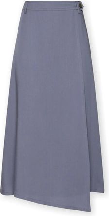 Elena Miro Asymmetrische midi-rok van lyocell - Dames - Midirokken - Grijs - 4XL - Rokken