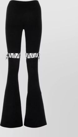 Nensi Dojaka ribbed waistband flared pant with cut-out lacing
