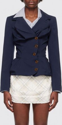 Vivienne Westwood Short Double-Breasted Draped Wool Blazer