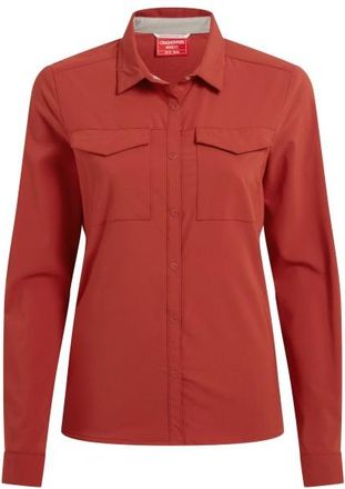 Craghoppers Nosilife Pro Langarm Bluse V Bluse f&uuml;r Damen | rot