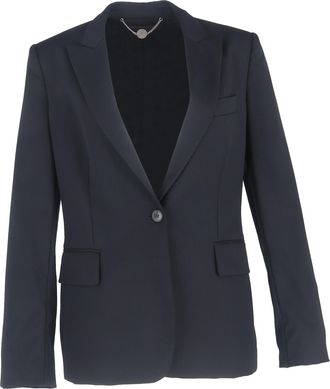 Stella McCartney Stella McCartney Pre-owned Womens Single-Breasted Blazer with Pockets in Navy Blue Wool - Size EU 46 (Womens)