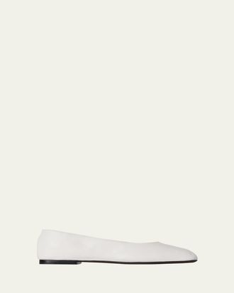 The Row Lambskin Leather Ballerina Flats
