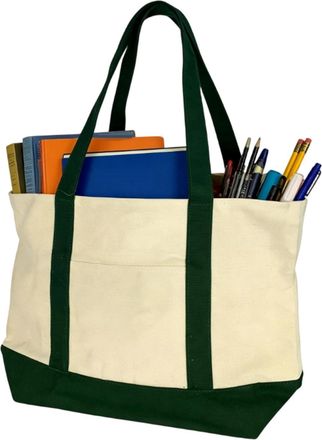 Generic Canvas Shopping Bags | Large Size Foldable Reusable Carrier - Canvas Bags with Handles - for Grocery Shopping Beach Travel Work School Gym Market Wome