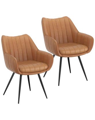 Worldwide Home Furnishings Set Of 2 Modern Swivel Dining & Accent Chair