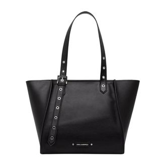 Karl Lagerfeld Tassen, Dames, Zwart, ONE Size, Leer, Shopper