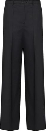 Jil Sander Wijde Wol-Mohair Broek - Dames - Wijde Broeken - Zwart - XS - Wol - Broeken