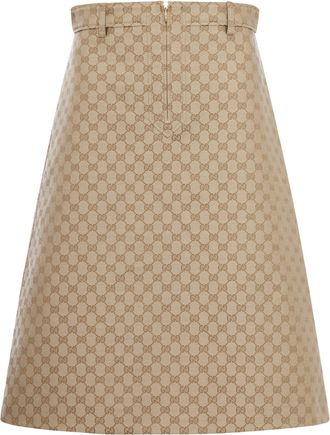 Gucci GG COTTON CANVAS FABRIC SKIRT - Gucci - Woman