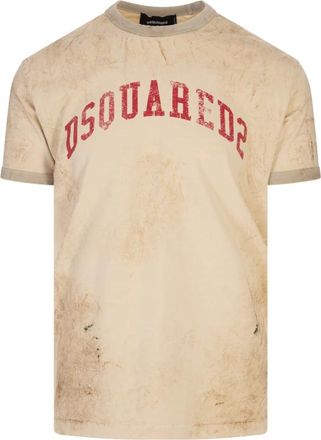 Dsquared2 T-Shirts, male, Brown, L, Brown T-shirts and Polos Beige Cool Fit