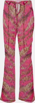 Bananhot Teresa sheer mid-rise flared pants