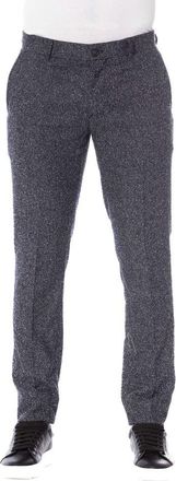 Trussardi Mens Tweed Trousers Tailored Fit - Grey Cotton - Size EU 48 (Mens)