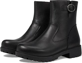 Alegria Shera Womens 5-5.5 Black Leather Side Zip Lug Sole Ankle Boots HTAT1192