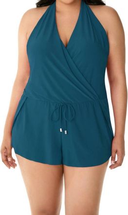 Magic Suit By Miraclesuit Plus Size Bianca Swim Romper One Piece Swimsuit In Blue