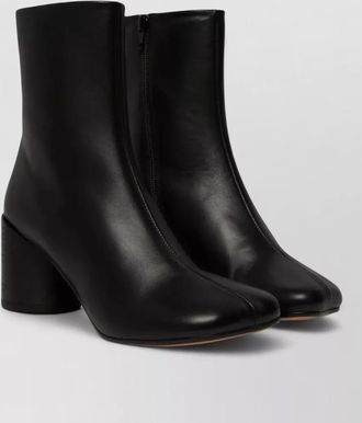 Maison Margiela block heel ankle length round toe boots