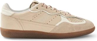 Alohas Perforated Low-Top Leather Sneakers with Contrasting Gum Sole