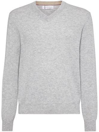 Brunello Cucinelli V-neck cashmere jumper - Grey