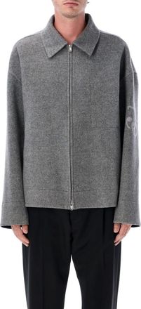 Jil Sander Black Logo-detail Zip-front Jacket