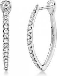 Allurez Diamond Accented Hoop Earrings 14k White Gold (0.35ct)