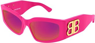 Balenciaga Pink Mirror Cat Eye Ladies Sunglasses BB0321S 011 57