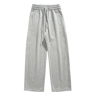Generic Mens Baggy Sweatpants Open Hem Bottom Athletic Elastic Waist Drawstring Joggers Trackpants with Pockets Grey