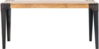 Miliboo Mesa de comedor industrial acero y madera L160 madison
