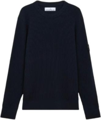 Stone Island Gebreide trui met ronde hals - Heren - Truien - Blauw - Maat: XL