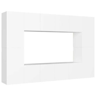Berkfield Home 8 Piece TV Cabinet Set White Engineered Wood